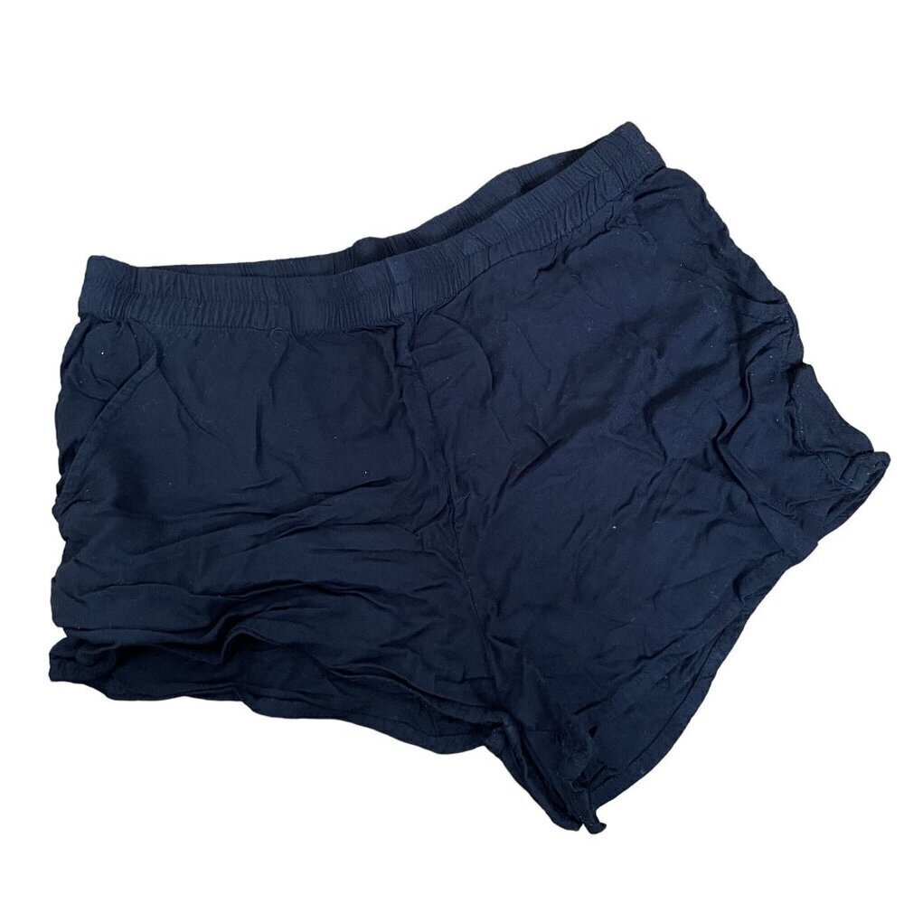 C black casual‎ summer shorts pockets elastic waistband comfortable style light